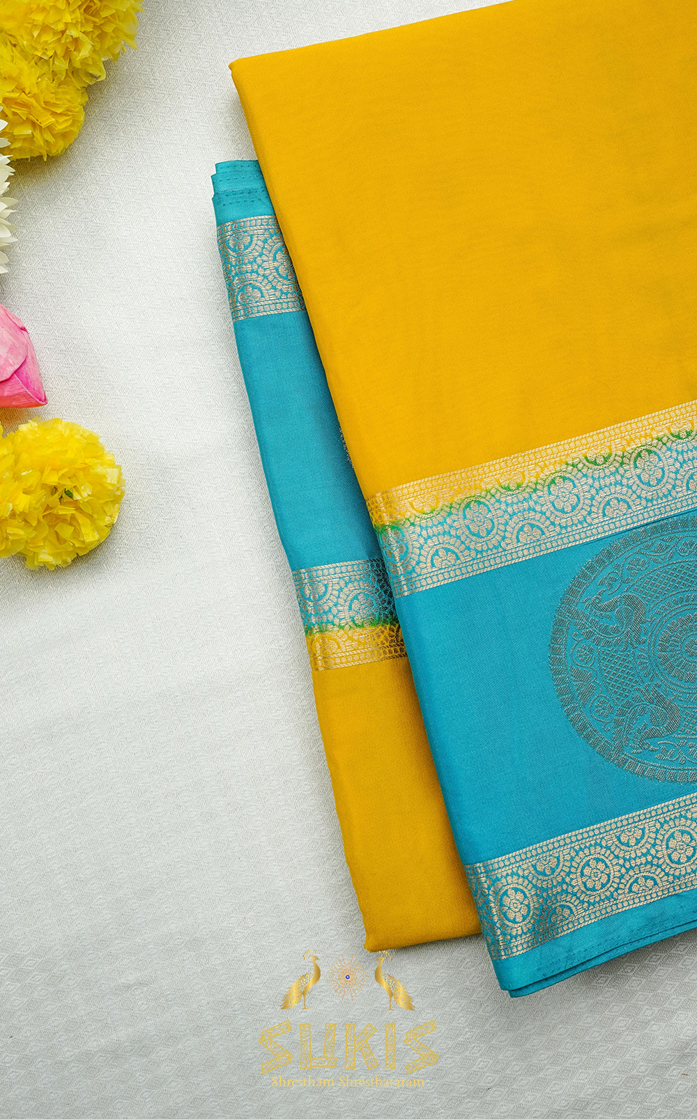 Mysore Silk Crepe Wheel Border