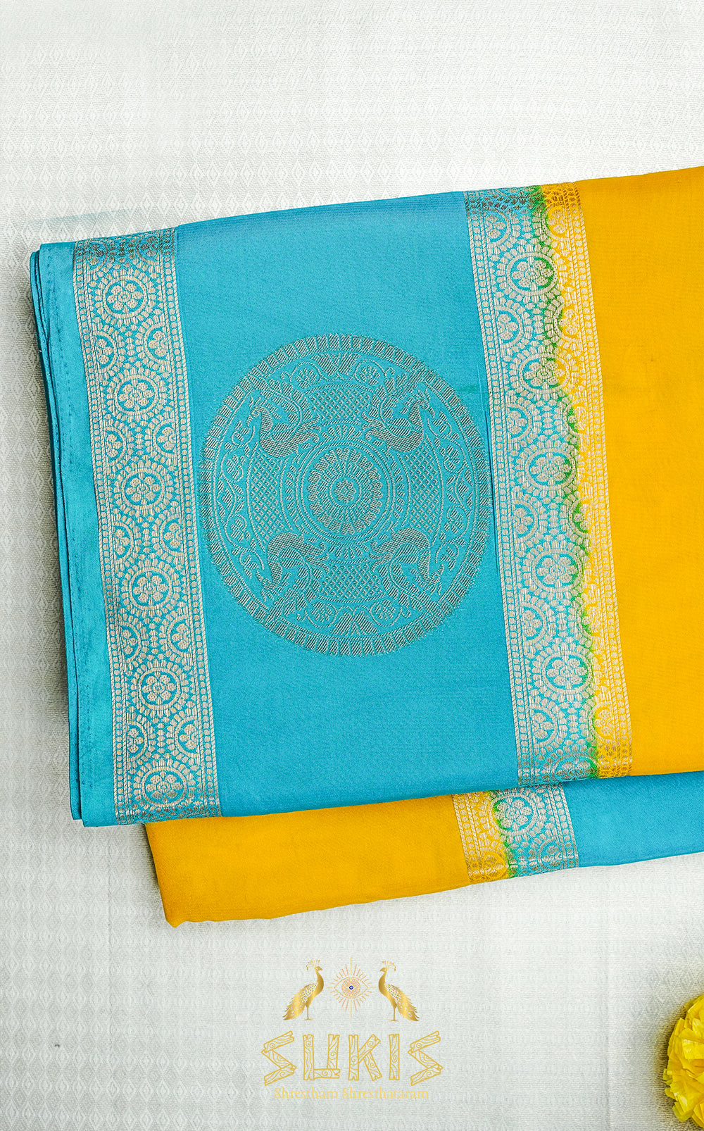 Mysore Silk Crepe Wheel Border