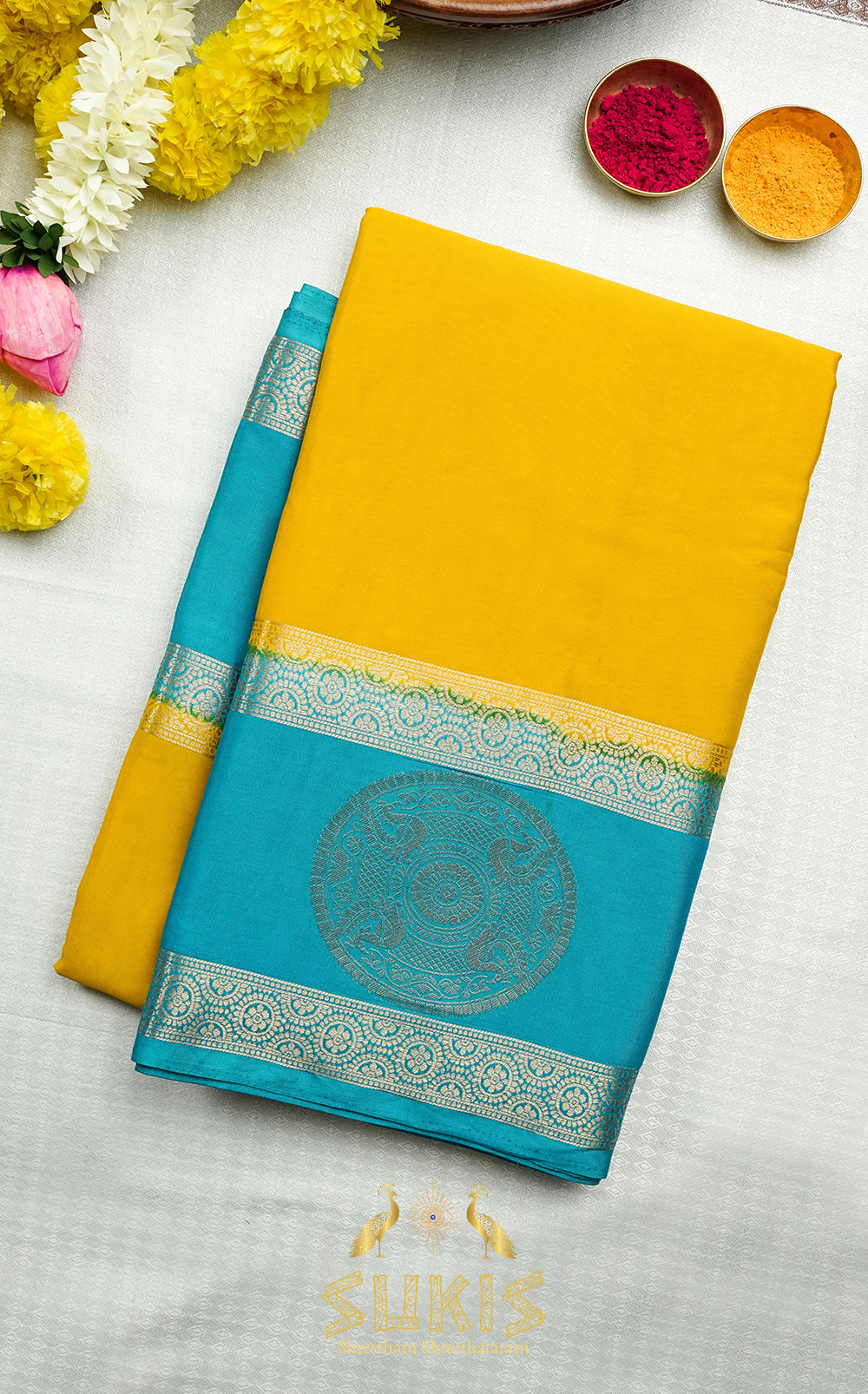 Mysore Silk Crepe Wheel Border