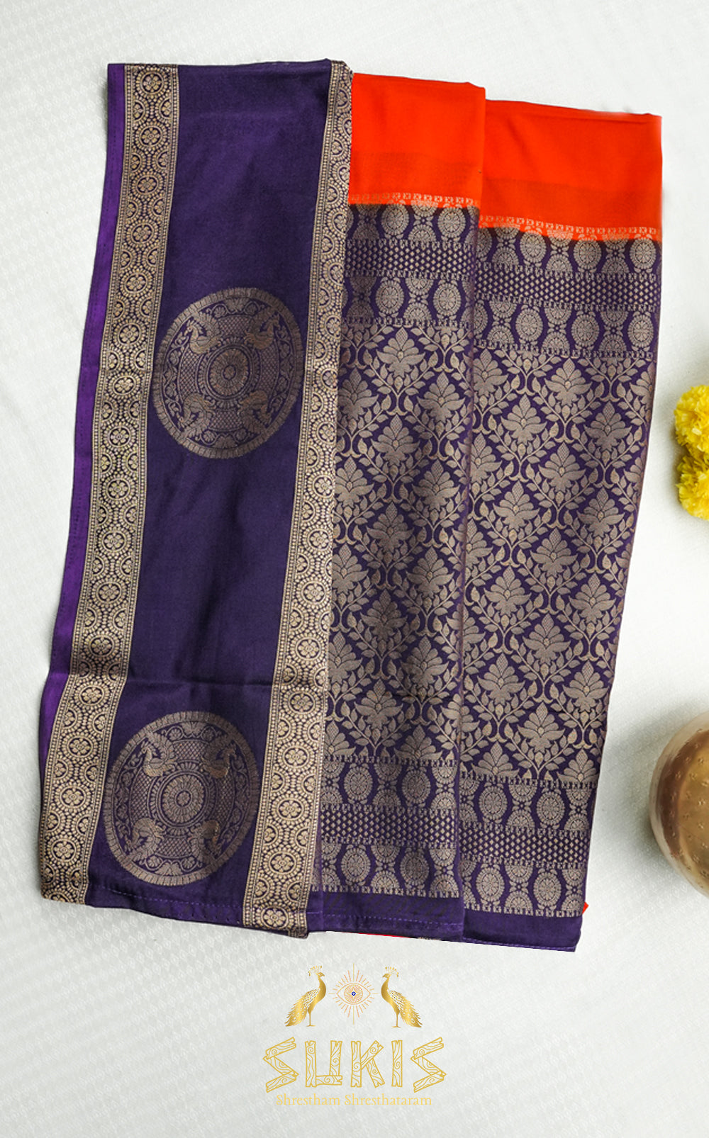 Mysore Silk Crepe Wheel Border