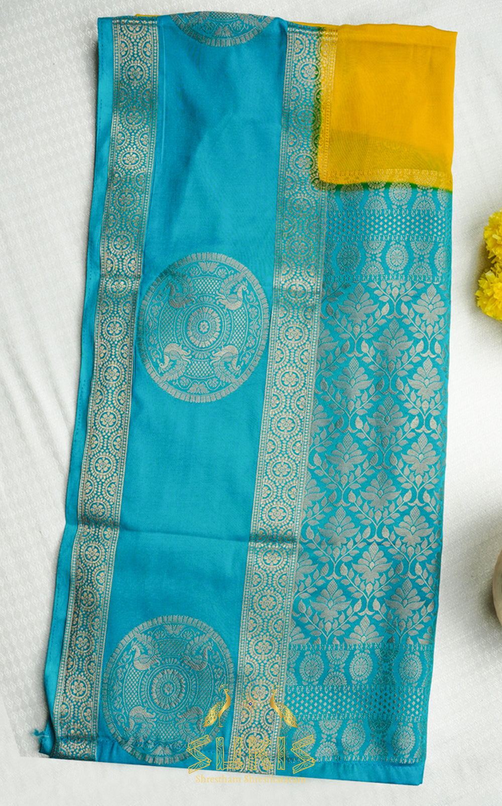 Mysore Silk Crepe Wheel Border
